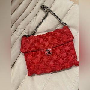 CHANEL large walk of fame flap bag in lambskin leather